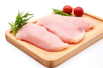 Chicken breast fillet on white background