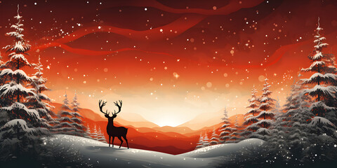Fototapeta na wymiar Christmas and winter illustration background