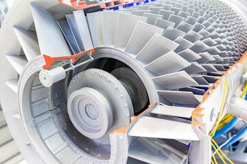 Russia. Saint-Petersburg. The device of an energy gas turbine engine.