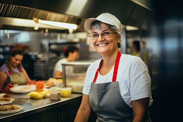 Professional Female Chef and Her Culinary Creations: A Portrait of Skill and Passion