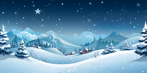 Fototapeta premium Christmas and winter illustration background
