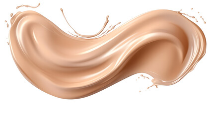 Liquid makeup foundation smudge, fluid creamy consistency for good coverage, white background