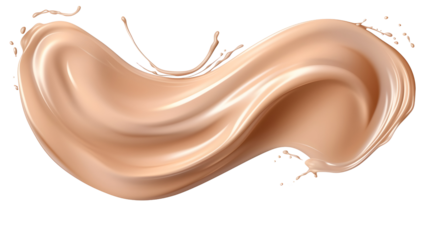 Liquid makeup foundation smudge, fluid creamy consistency for good coverage, white background