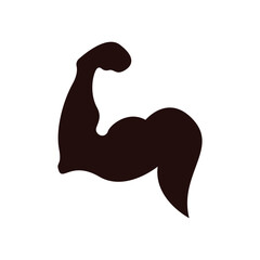 Arm muscle silhouette logo biceps icon - obrazy, fototapety, plakaty