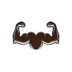 Arm muscle silhouette logo biceps icon