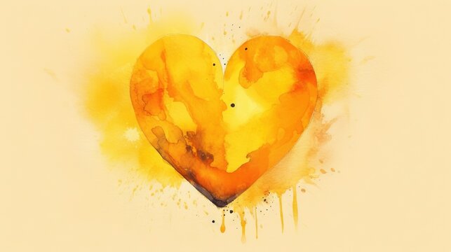  a watercolor painting of a heart shaped piece of food.  generative ai