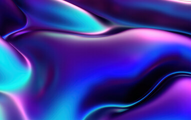Obraz premium Futuristic Design, Smooth Flowing Shapes in pink and blue 3D Render