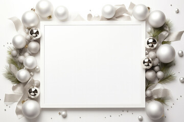 Obraz na płótnie Canvas Christmas Border and placeholder with white background.