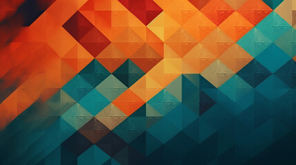 Abstract teal and orange geometric background pattern