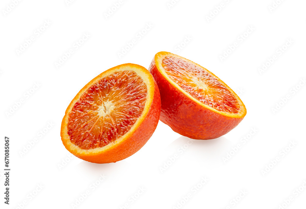 Poster Blood orange on white background