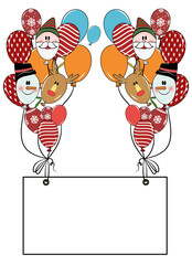 blank christmas sign png, kids holding balloons