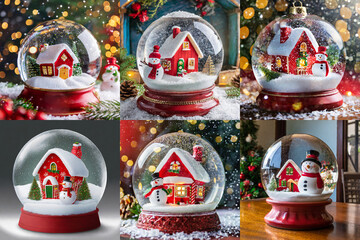 Set Christmas globe - snow man
