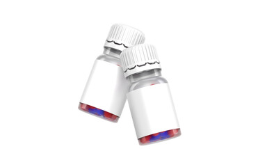 Pills jar with medicine bottle or  supplement bottle packaging mockup