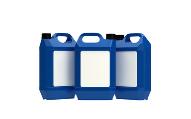 blue plastic gallon containers bottle on transparent background