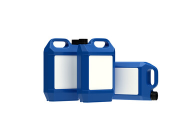 blue plastic gallon containers bottle on transparent background