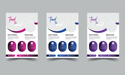 Travel flyer template design Vector  tourism design template.