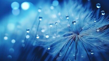  a close up of a dandelion with water droplets.  generative ai