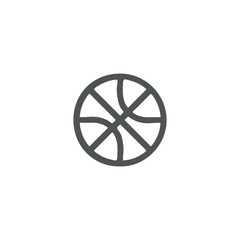 Basketball ball icon. Simple style Basketball event poster background symbol. Basketball ball brand logo design element. Basketball ball t-shirt printing. Vector for sticker.