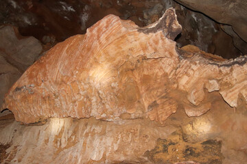 Picture of stalagmites and stalactites inside Phung Chang Cave, Phang Nga, Thailand.