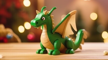 Fototapeta premium Green dragon. Chinese new year of dragon 2024