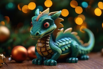 Green dragon. Chinese new year of dragon 2024