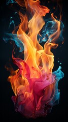 multicolored flames background