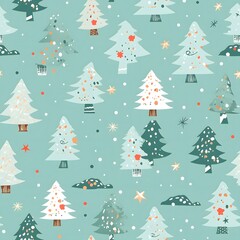 Fototapeta premium Christmas Seamless tile pattern gift wrap background design