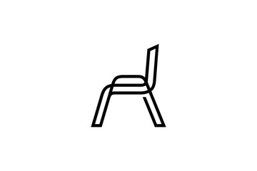 Chair logo in minimalist line art design style