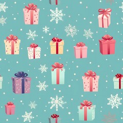 Christmas Seamless tile pattern gift wrap background design