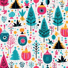 Christmas Seamless tile pattern gift wrap background design
