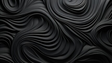  an abstract black background with wavy lines and a wavy design.  generative ai - obrazy, fototapety, plakaty