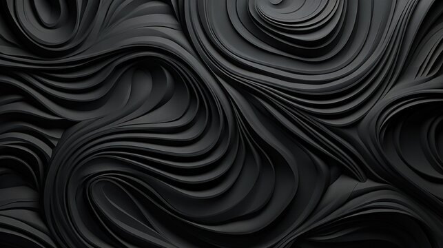  an abstract black background with wavy lines and a wavy design.  generative ai
