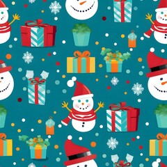 Christmas Seamless tile pattern gift wrap background design