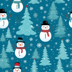 Fototapeta premium Christmas Seamless tile pattern gift wrap background design
