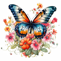 fantasy invitation, postcard butterflies flying art