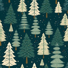 Obraz premium Christmas Seamless tile pattern gift wrap background design