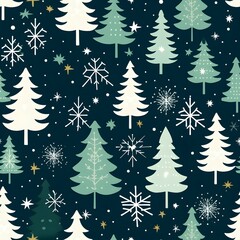 Obraz premium Christmas Seamless tile pattern gift wrap background design