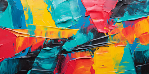 Rough colorful painting texture with oil brushstroke. Background illustration.