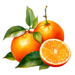 Water color fresh orange fruit illustration png clip art transparent background 