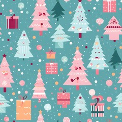 Christmas Seamless tile pattern gift wrap background design