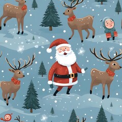 Christmas Seamless tile pattern gift wrap background design