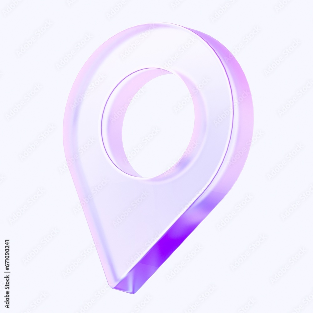 Fototapete pointer icon with colorful gradient. 3d rendering illustration for graphic design, ui ux design, presentation or background . shape with glass effect