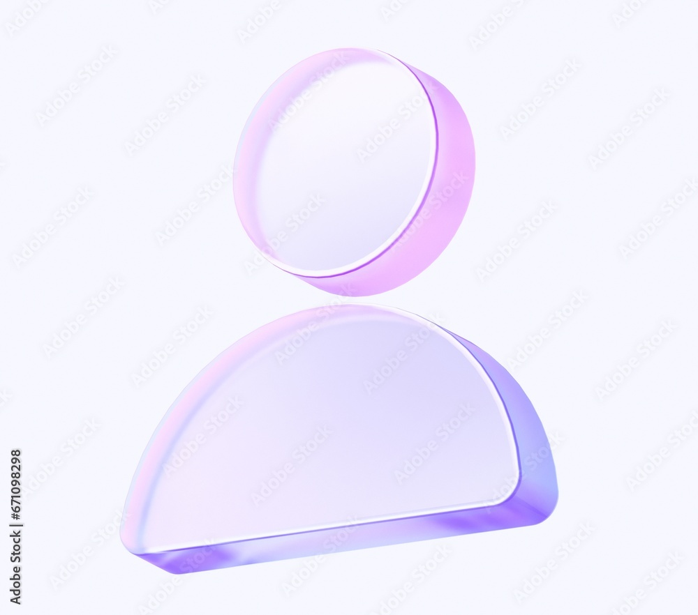 Fototapete user icon with colorful gradient. 3d rendering illustration for graphic design, ui ux design, presen