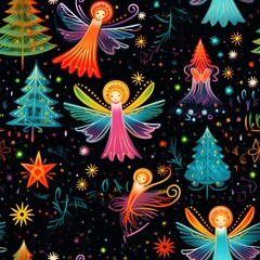 Christmas Seamless tile pattern gift wrap background design