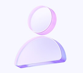 user icon with colorful gradient. 3d rendering illustration for graphic design, ui ux design, presentation or background . shape with glass effect
