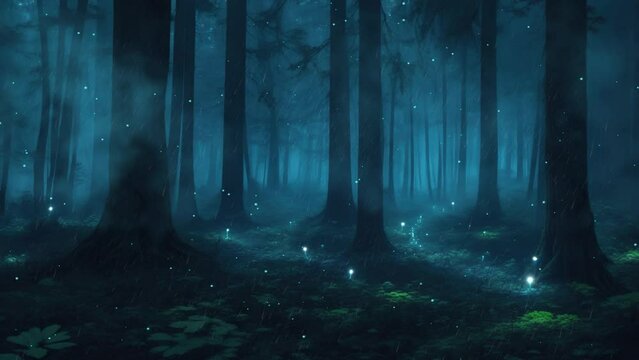 dark forest in the night