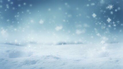 Fototapeta na wymiar Winter snow background with snowdrifts, with beautiful light and snow flakes
