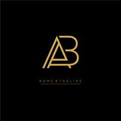 Alphabet letters icon logo BA minimalist