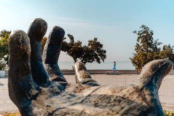 Hashim's Hand Statue in Antalya Turkey in Karaalioglu Park.