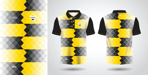 Fototapeta na wymiar yellow and black sublimation shirt for polo sport jersey template